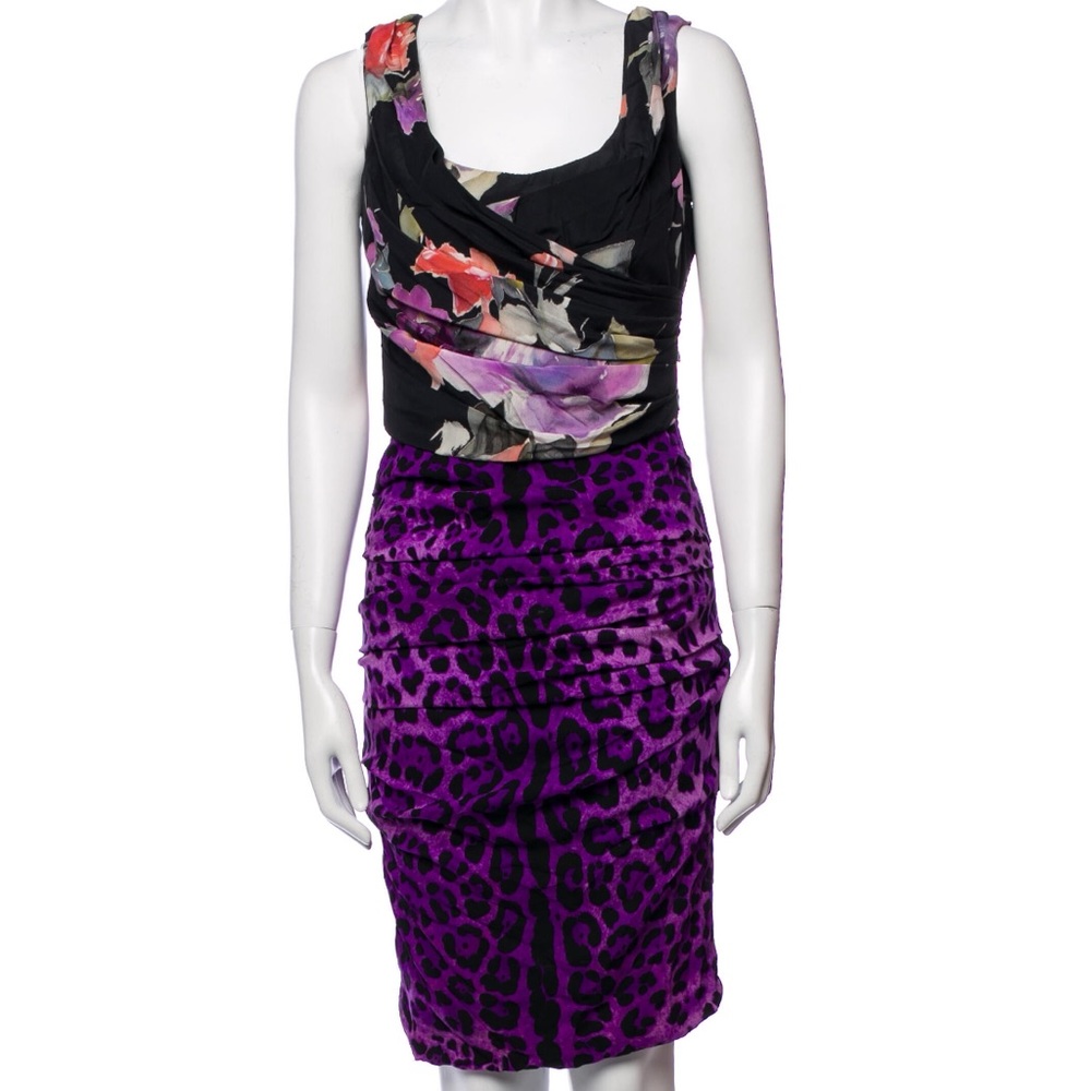 Dolce & Gabbana Silk Knee-Length Dress - Size: IT44 US8